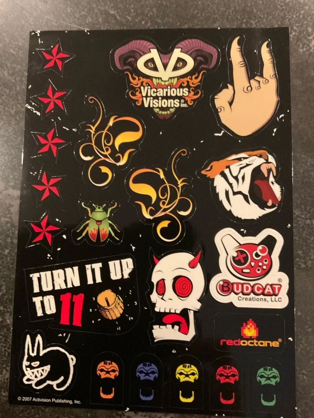 Guitar Hero Sticker Sheet - Black
